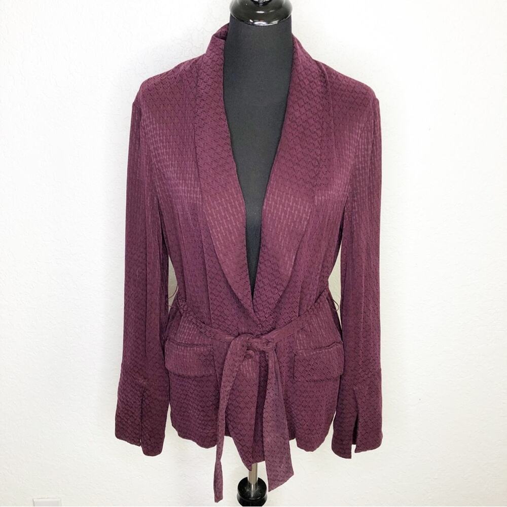 Free People purple jacquard knit belted jacket size‎ Small